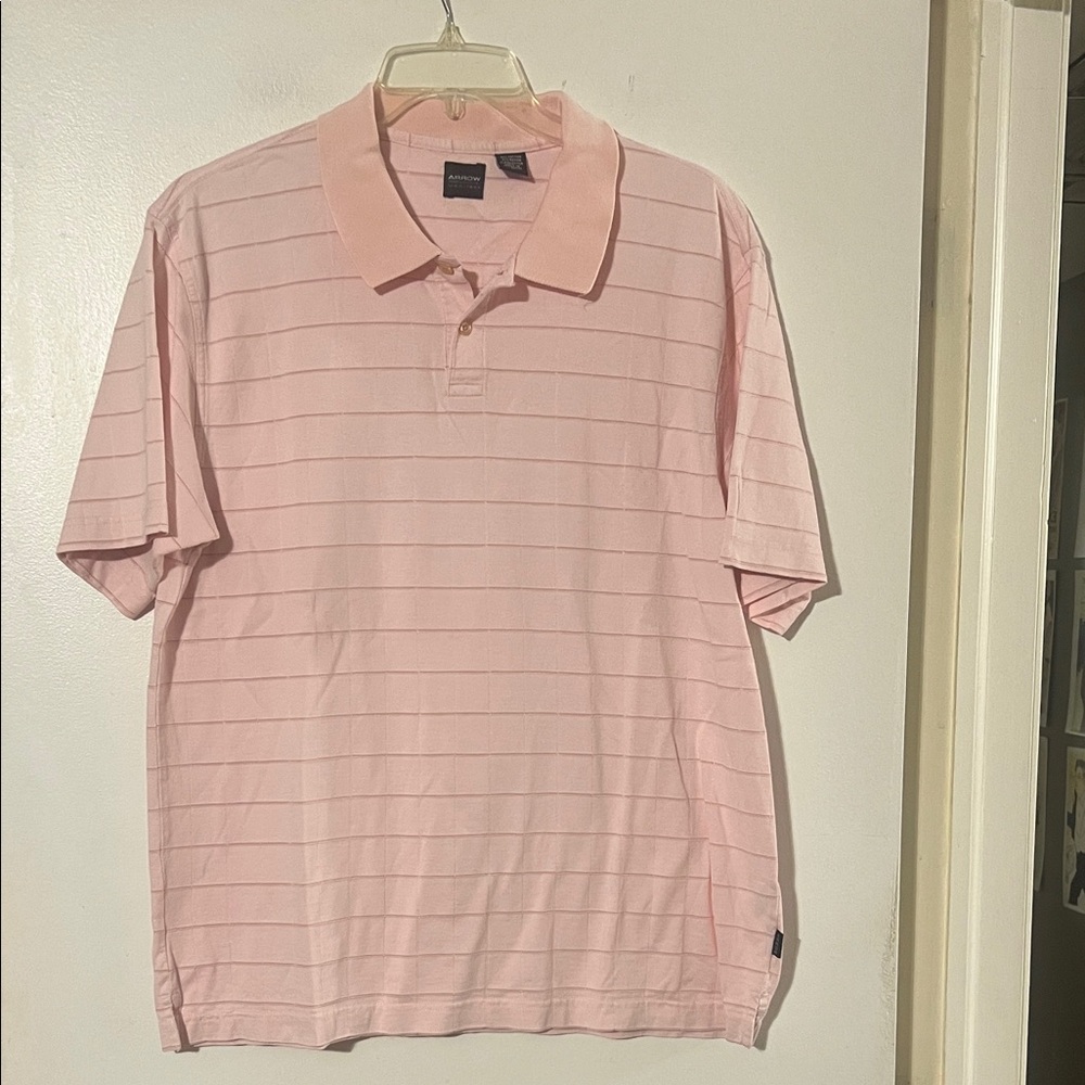 Arrow men’s short sleeve pink polo shirt